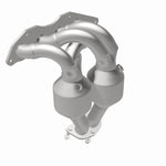 MagnaFlow 50715 hm grade manifold converter, rear view of the turntable spin