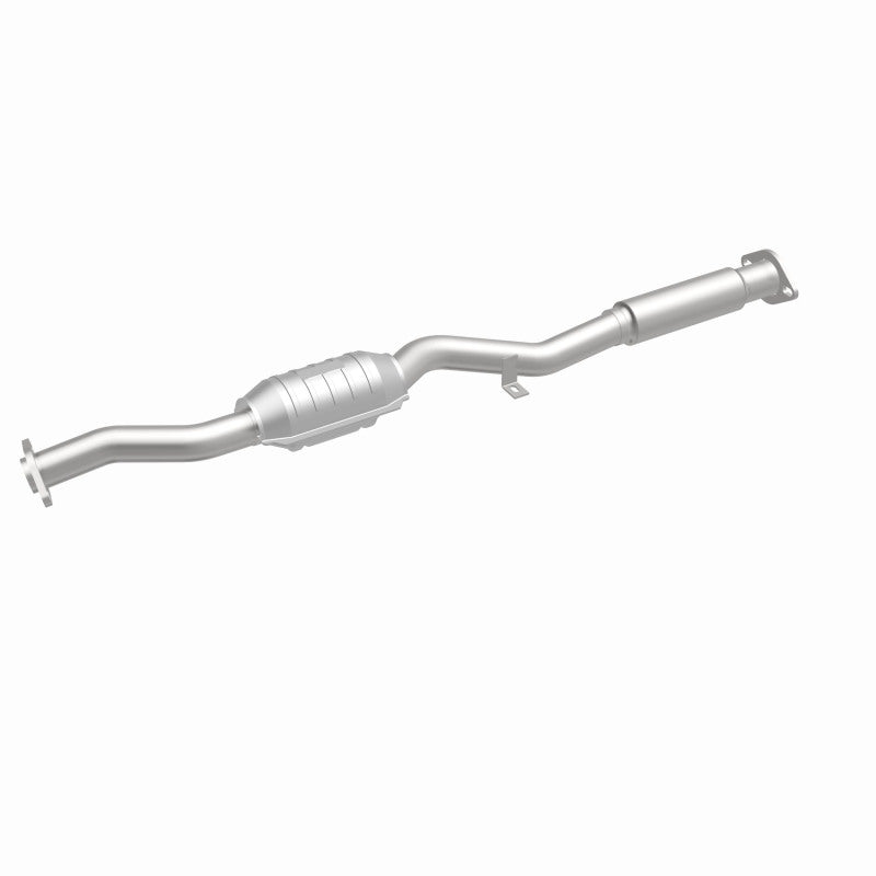 MagnaFlow 22768 epa direct-fit catalytic converter, front three-quarter view of the turntable spin