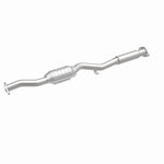 MagnaFlow 22768 epa direct-fit catalytic converter, front three-quarter view of the turntable spin