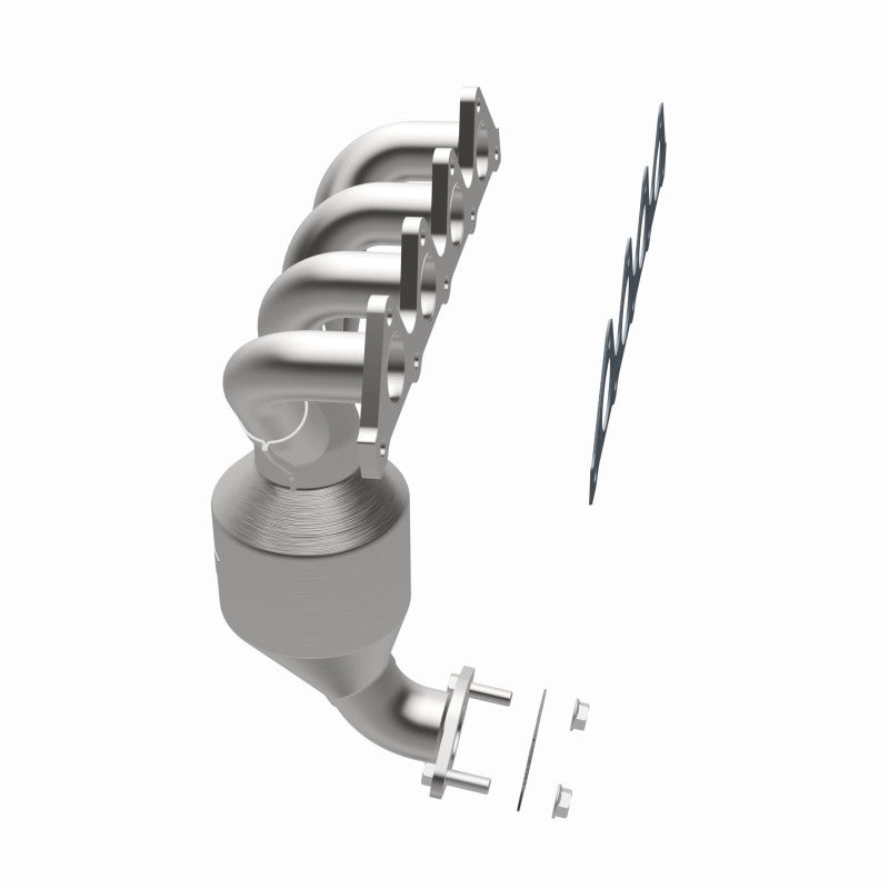 MagnaFlow 49035 oem grade manifold converter, side view of the turntable spin