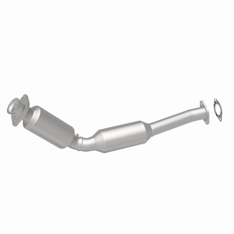 MagnaFlow 5411010 carb direct-fit catalytic converter, rear three-quarter view of the turntable spin