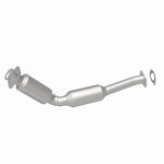 MagnaFlow 5411010 carb direct-fit catalytic converter, rear three-quarter view of the turntable spin