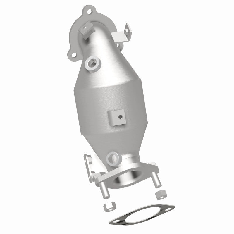 MagnaFlow 49251 oem grade direct-fit catalytic converter, rear three-quarter view of the turntable spin