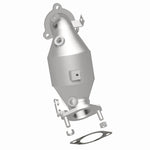 MagnaFlow 49251 oem grade direct-fit catalytic converter, rear three-quarter view of the turntable spin