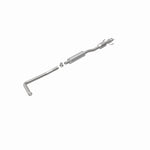 MagnaFlow 52218 oem grade direct-fit catalytic converter, rear view of the turntable spin