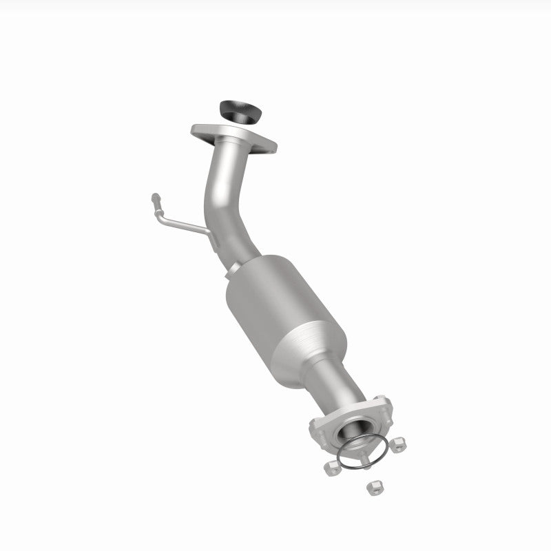 MagnaFlow 24097 hm grade direct-fit catalytic converter, rear three-quarter view of the turntable spin