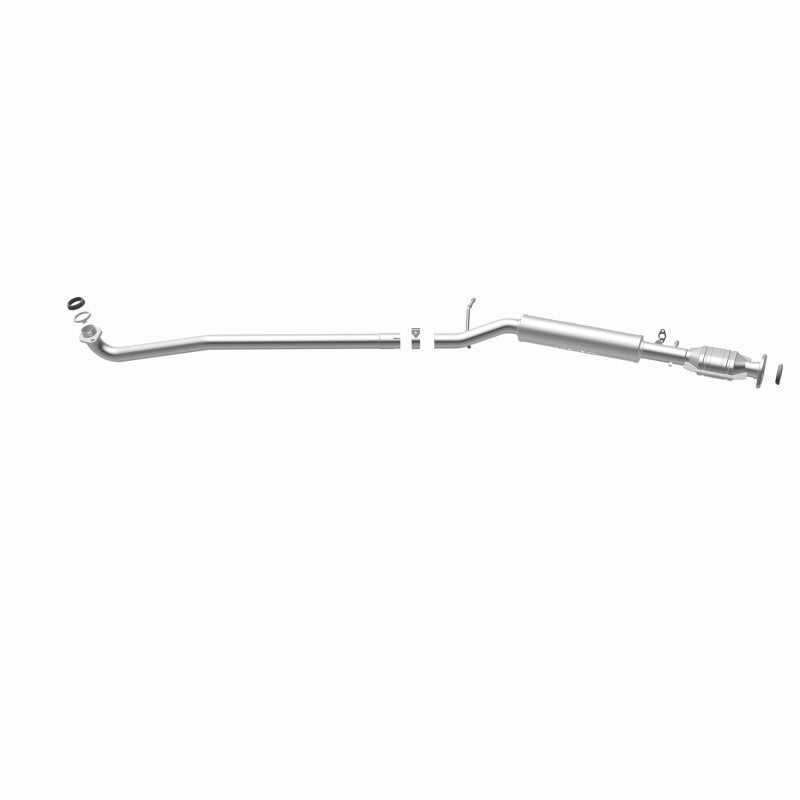MagnaFlow 52336 oem grade direct-fit catalytic converter, opposite rear three-quarter view of the turntable spin
