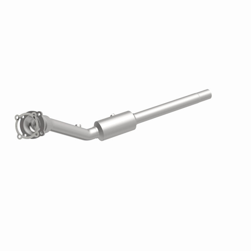 MagnaFlow 4561382 carb direct-fit catalytic converter, front three-quarter view of the turntable spin