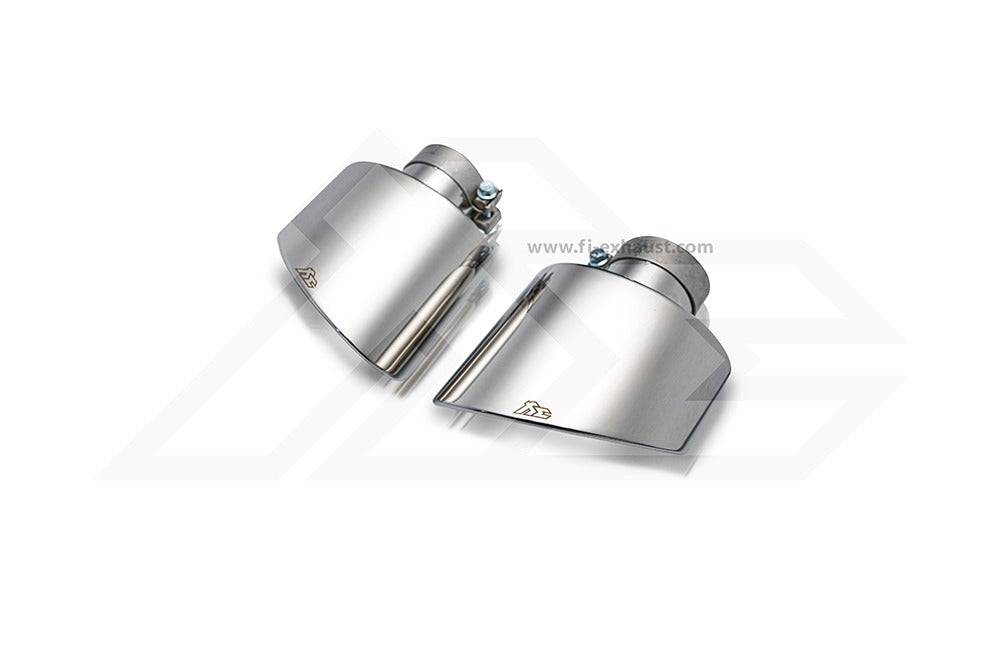 Fi Exhaust Mid X-Pipe, Valvetronic Muffler & Dual Silver Tips Exhaust System with EV Extended Cable For Audi RS4 and RS5 2019-2020