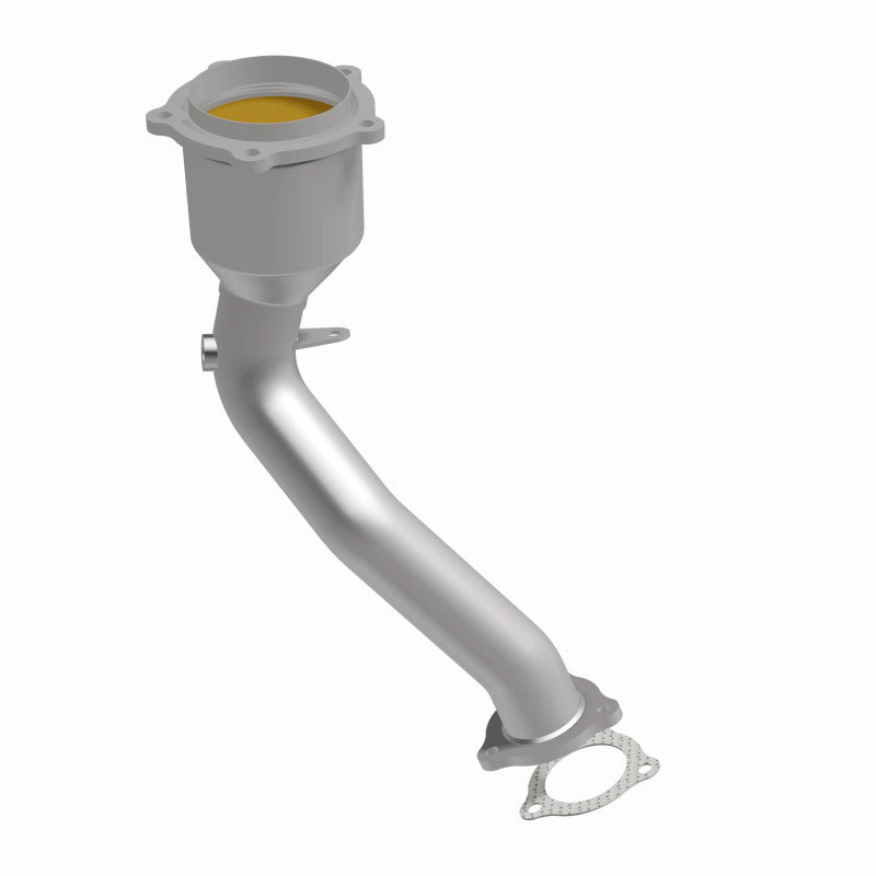 MagnaFlow 21-594 oem grade direct-fit catalytic converter, front three-quarter view of the turntable spin