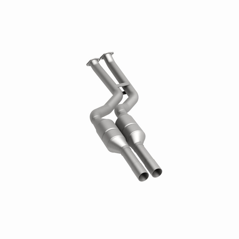 MagnaFlow 49760 oem grade direct-fit catalytic converter, rear three-quarter view of the turntable spin