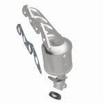 MagnaFlow 452030 carb manifold converter, rear three-quarter view of the turntable spin