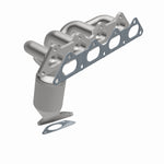 MagnaFlow 50824 hm grade manifold converter, opposite front three-quarter view of the turntable spin