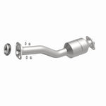 MagnaFlow 52272 oem grade direct-fit catalytic converter, front three-quarter view of the turntable spin