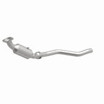 MagnaFlow 26205 hm grade direct-fit catalytic converter, front three-quarter view of the turntable spin