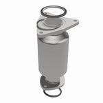 MagnaFlow 49909 oem grade manifold converter, opposite front three-quarter view of the turntable spin
