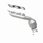 MagnaFlow 52310 oem grade manifold converter, rear view of the turntable spin