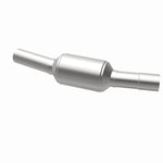 MagnaFlow 3391432 carb direct-fit catalytic converter, opposite rear three-quarter view of the turntable spin