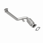 MagnaFlow 49511 oem grade direct-fit catalytic converter, rear three-quarter view of the turntable spin