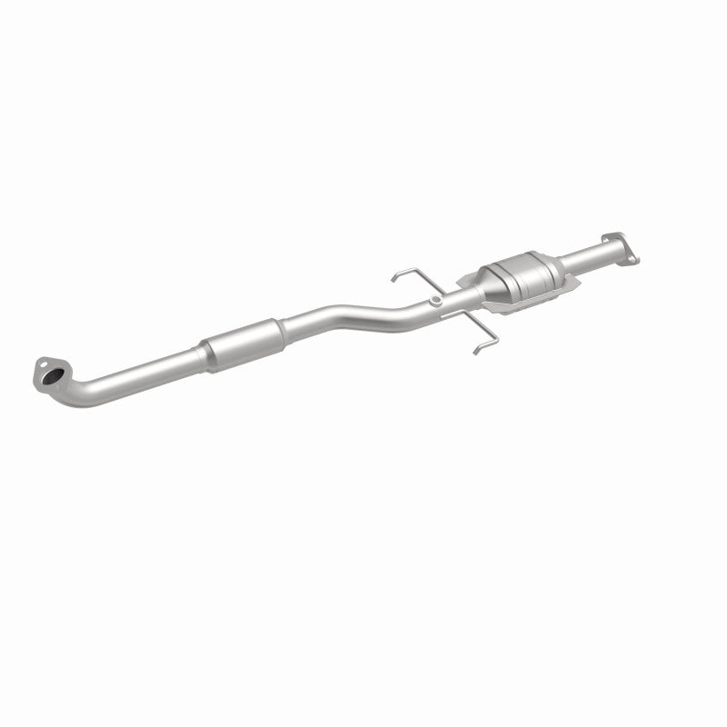 MagnaFlow 93195 hm grade direct-fit catalytic converter, front three-quarter view of the turntable spin