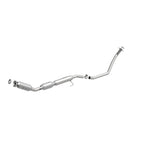 MagnaFlow 551496 carb direct-fit catalytic converter, front three-quarter view of the turntable spin