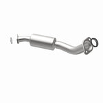 MagnaFlow 5461182 carb direct-fit catalytic converter, opposite rear three-quarter view of the turntable spin