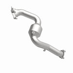 MagnaFlow 52315 oem grade direct-fit catalytic converter, front three-quarter view of the turntable spin