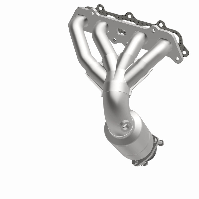 MagnaFlow 452016 carb manifold converter, opposite front three-quarter view of the turntable spin