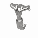 MagnaFlow 5531028 carb manifold converter, opposite rear three-quarter view of the turntable spin