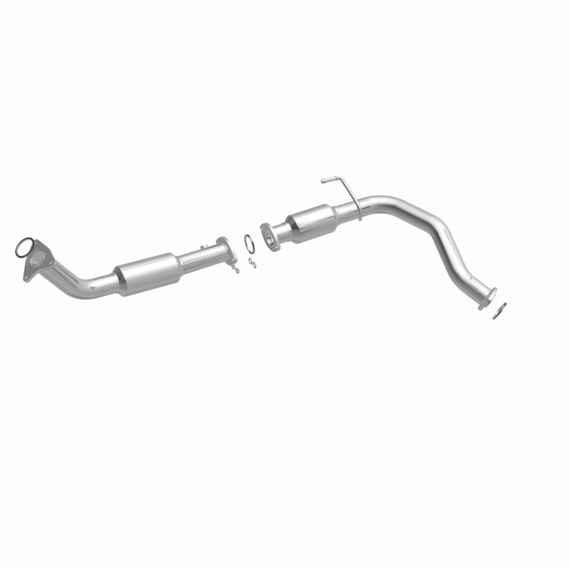 MagnaFlow 52559 oem grade direct-fit catalytic converter, front three-quarter view of the turntable spin