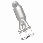 MagnaFlow 52244 oem grade direct-fit catalytic converter, rear three-quarter view of the turntable spin