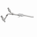 MagnaFlow 458043 carb direct-fit catalytic converter, side view of the turntable spin