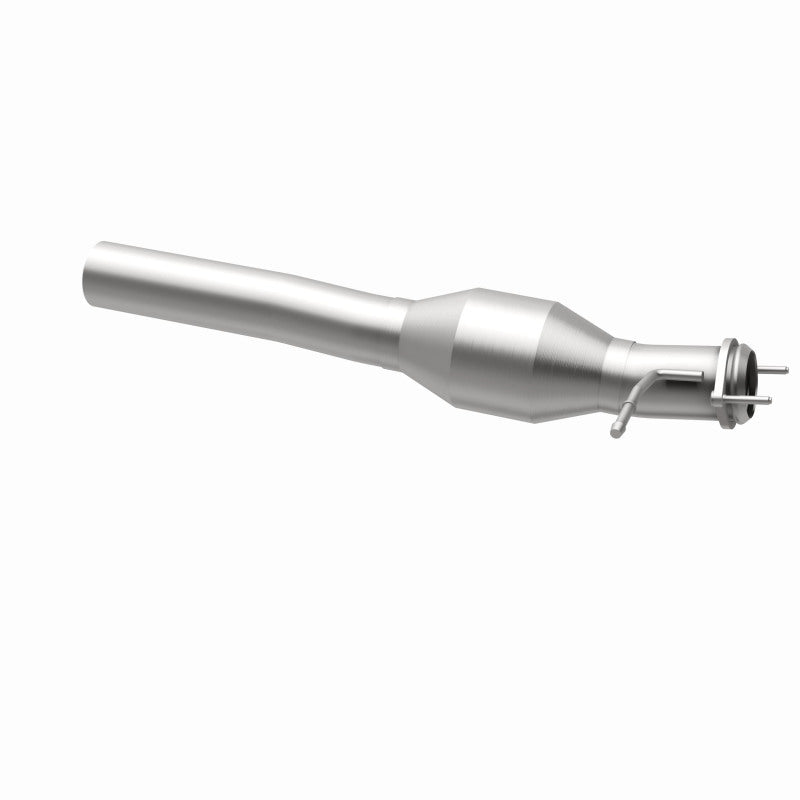 MagnaFlow 60512 oem grade direct-fit catalytic converter, opposite rear three-quarter view of the turntable spin