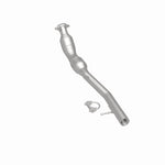 MagnaFlow 93680 hm grade direct-fit catalytic converter, rear three-quarter view of the turntable spin
