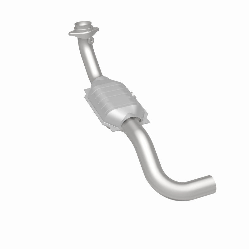 MagnaFlow 49412 oem grade direct-fit catalytic converter, rear three-quarter view of the turntable spin