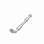 MagnaFlow 49703 oem grade direct-fit catalytic converter, opposite front three-quarter view of the turntable spin