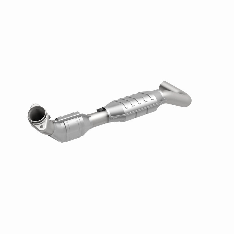 MagnaFlow 51801 oem grade direct-fit catalytic converter, front three-quarter view of the turntable spin