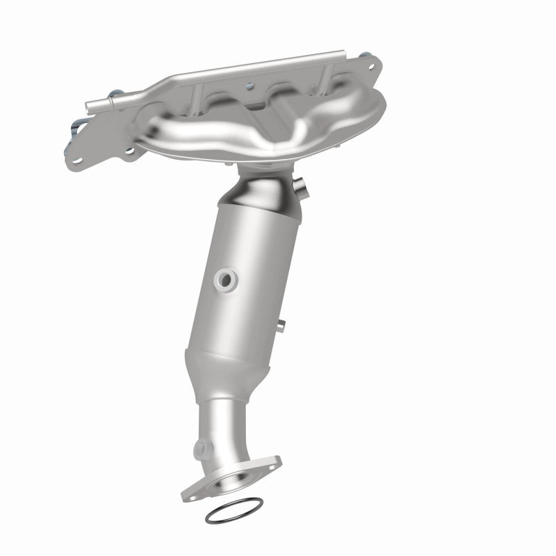 MagnaFlow 49375 oem grade manifold converter, rear three-quarter view of the turntable spin