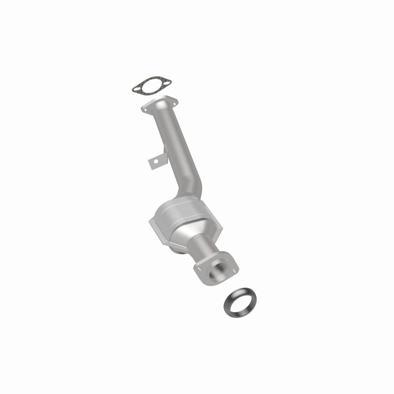 MagnaFlow 23147 hm grade direct-fit catalytic converter, rear three-quarter view of the turntable spin