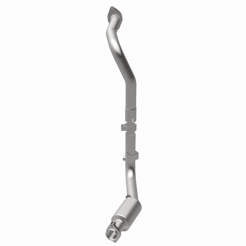 MagnaFlow 49719 oem grade direct-fit catalytic converter, opposite rear three-quarter view of the turntable spin