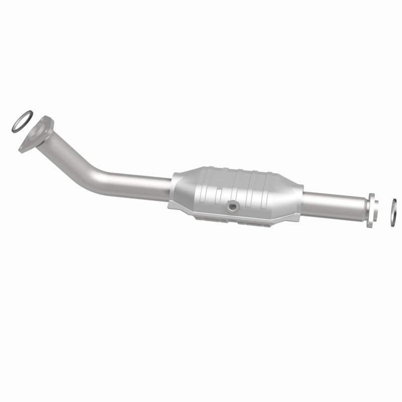 MagnaFlow 93399 hm grade direct-fit catalytic converter, side view of the turntable spin