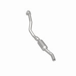 MagnaFlow 4481658 carb direct-fit catalytic converter, rear three-quarter view of the turntable spin