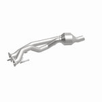 MagnaFlow 51957 oem grade direct-fit catalytic converter, front three-quarter view of the turntable spin