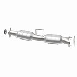 MagnaFlow 93104 hm grade direct-fit catalytic converter, opposite rear three-quarter view of the turntable spin