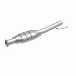 MagnaFlow 24467 hm grade direct-fit catalytic converter, front three-quarter view of the turntable spin