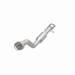 MagnaFlow 4481405 carb direct-fit catalytic converter, opposite front three-quarter view of the turntable spin