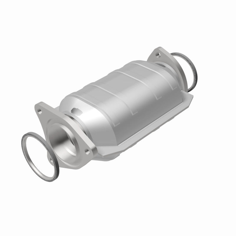 MagnaFlow 26227 hm grade direct-fit catalytic converter, rear view of the turntable spin