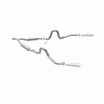 MagnaFlow 15717 street series cat-back exhaust, opposite rear three-quarter view of the turntable spin