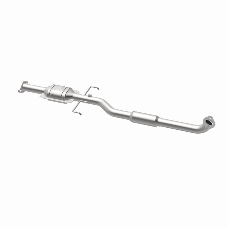 MagnaFlow 93195 hm grade direct-fit catalytic converter, opposite rear three-quarter view of the turntable spin