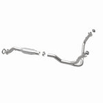 MagnaFlow 49573 oem grade direct-fit catalytic converter, opposite rear three-quarter view of the turntable spin